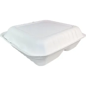 Jednorázové nádobí VIBAL Menu box 3D z cukr. třtiny 220x220x75mm 50ks x 4bal