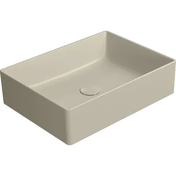 Umyvadlo KUBE X keramické umyvadlo na desku, 50x37cm, creta mat
