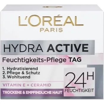 Pleťový krém L'Oréal Hydra Active 3 24H denní krém pro citlivou pleť 50 ml