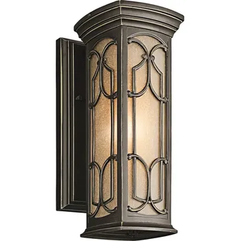 Venkovní osvětlení KICHLER Bronzové venkovní nástěnné světlo Franceasi antická bronzová, jantarová 1 x 100 W - Doprava zdarma