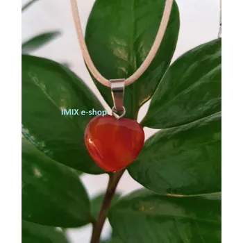 Přívěsek Broušený přívěšek z kamene ve tvaru srdce - výběr barev Karneol