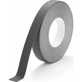 Lepicí páska Černá plastová voděodolná protiskluzová páska FLOMA Super Resilient - 18,3 m x 2,5 cm a tloušťka 1,3 mm (80081201) FLOMAT