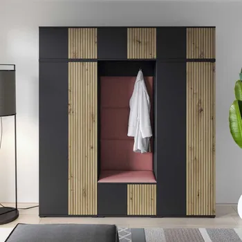 Předsíňová stěna Relax-postele.cz Ross 4 lamino černá/dub Artisan