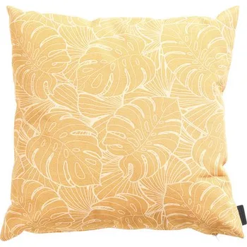 Dekorativní polštářek Polštář dekorační 45 x 45 cm Palm yellow OXFORD OUTDOOR žlutý se vzorem