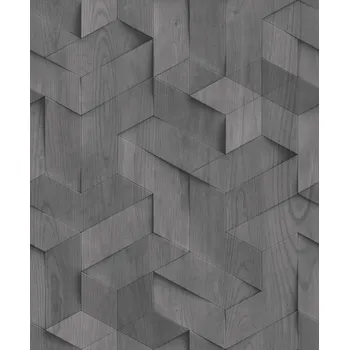 Tapeta Vliesová tapeta na zeď, černá, 3D imitace dřevěného obložení, M74409, Brut, Ugépa