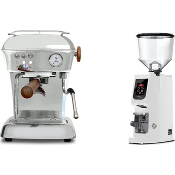 Kávovar Ascaso Dream PID, leštěný hliník + Eureka Atom W 65, white