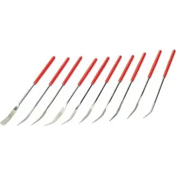 Triumf 100-02452 - Sada pilníků jehlových 140mm, 10-dílná, zahnuté, diamantové