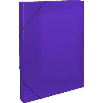 Archivační box Krabice na spisy OPALINE, tříklopá s gumou, fialová