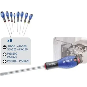 Šroubovák Tona Expert E160907 - 8-dílná sada šroubováků plochý/paralelní/PH/PZ