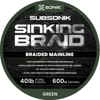 Sonik Šňůra Subsonik Sinking Braid 600m 0,20mm 40lb
