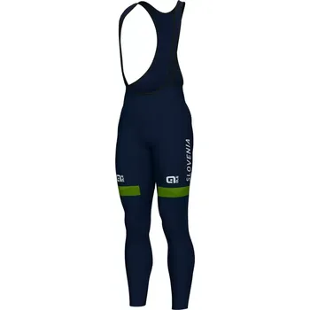 Cyklistické kalhoty ALÉ Cyklistické kalhoty dlouhé s laclem - SLOVENIAN FEDERATION PRIME 2024 - modrá/zelená 3XL