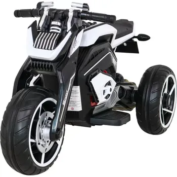 Dětské elektrovozidlo Dětská elektrická motorka Future – bílá, EVA kola, pomalý rozjezd, audio panel