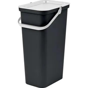 Odpadkový koš Tontarelli Odpadkový koš s víkem a rukojetí MODA 40l černá/bílá 8104701AG7 8104701AG7