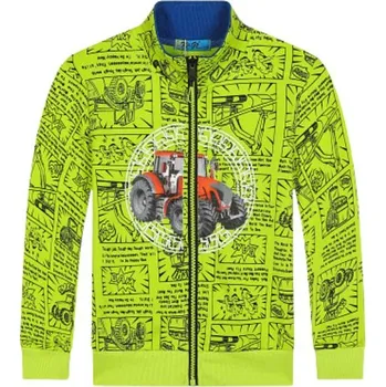 Chlapecká mikina CHLAPECKÁ MIKINA zelená Kugo HM9263 (Chlapecká bavlněná mikina)