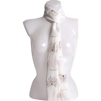 Šála Dámský lehký obdélníkový šál pampelišky, bílé barvy 7200730-5