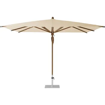 Slunečník Glatz Teakový slunečník Teakwood, Glatz, čtvercový 330x330 cm (3,3x3,3 m), rám teakové dřevo, potah akryl 300 g/m2 barva dle vzorníku