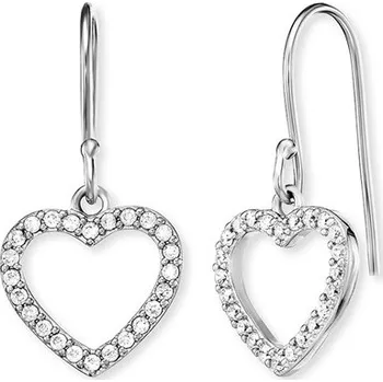 Náušnice Stříbrné náušnice ENGELSRUFER Srdce se zirkony ERE-HEARTSHINY-ZI-H