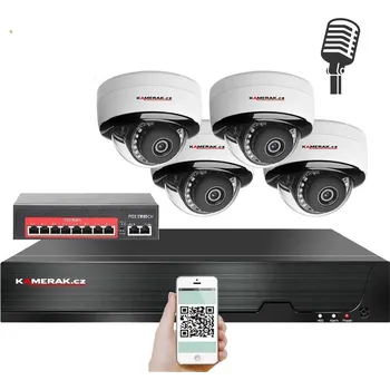Kompletní kamerový systém IP 4 kamerový set s externím PoE XM-405B-Ext. 4MPx, CZ menu