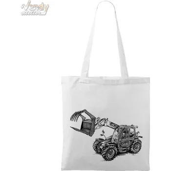 Plátěná taška - JCB 500 - teleskopický manipulátor Barva: Bílá