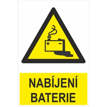 Značení Nabíjení baterie ISO 7010 samolepící PVC fólie 150 x 100 mm