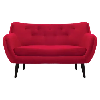 Sedací souprava MONARCH - 2, pohovka, tmavé dřevo, čalouněná, látka červená