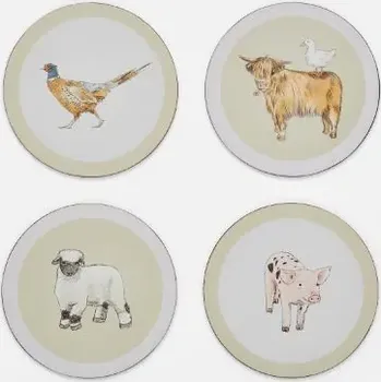 prostírání City Look, Anglie CL - Korkové prostírání BUTTERCUP FARM pod hrnky a skleničky 4 ks