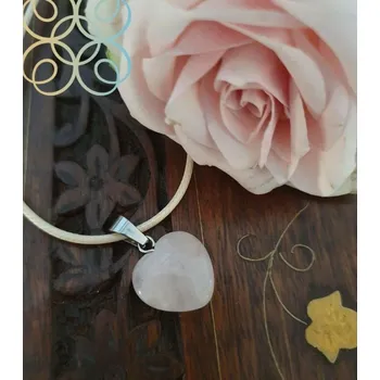 Přívěsek Broušený přívěšek z kamene ve tvaru srdce - výběr barev Růženín