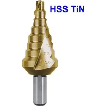 Vrták Ruko 101055T - Vrták do kovu pr. 6-26,75mm stupňovitý, stopka 10mm č.4, HSS TiN CBN