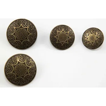 Knoflík Luxusní kovový knoflík s ražbou - staromosaz - průměr 2,7 cm