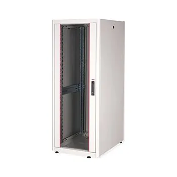 Racková skříň ROLINE 19" síťový rozvaděč 32U, stojanový, Basic, š. 600, h. 800, skleněné dveře, šedý - 26.21.0038