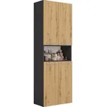Koupelnová skříňka NEL 2K DK - antracit/dub artisan
