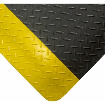 Rohožka Černo-žlutá gumová protiúnavová laminovaná průmyslová rohož - 90 x 60 x 1,5 cm (80000668) FLOMAT