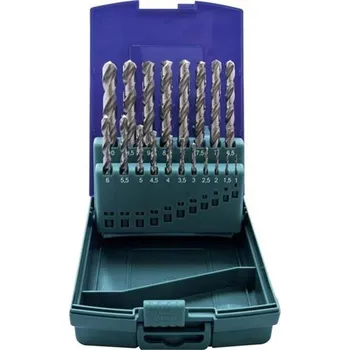 Vrták Heller 293808 - Sada vrtáků do kovu 19-dílná, HSS-G 1,0-10,0mm po 0,5mm v plastovém boxu