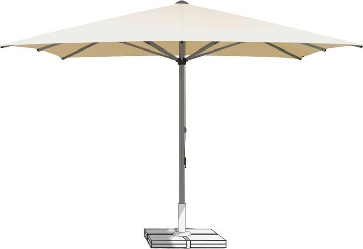 Suncomfort Profesionální slunečník Gastrofit, Suncomfort, čtvercový 400x400 cm (4x4 m), potah polyester barva světlá krémová