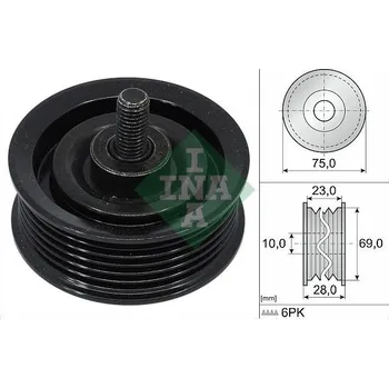 Auto-moto Vratná/vodicí kladka, klínový žebrový řemen INA 532 0744 10