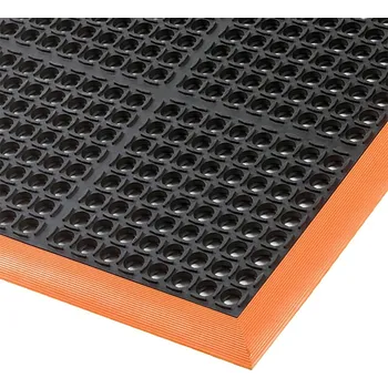 Černo-oranžová extra odolná olejivzdorná rohož (100% nitrilová pryž) Safety Stance - 66 x 102 x 2,2 cm (81716150) FLOMAT