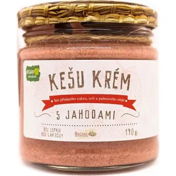 Rostlinná pomazánka BOŽSKÉ OŘÍŠKY Krém kešu s jahodami bezl. 190g BOŽ. OŘÍŠKY - doprodej!