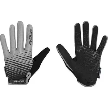 Cyklistické rukavice FORCE Dětské dlouhoprsté rukavice FORCE KID MTB ANGLE, šedo-černé - M