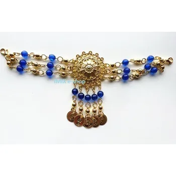 Čelenka Tikka zdobená čelenka pro závoje na hlavu Habibi - více barev Tmavě modrá