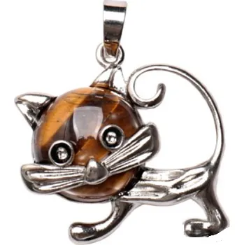 Přívěsek Přívěsek Kočka - Tygří oko (Přívěsek s kočkou)