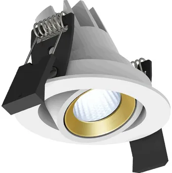 Bodové svítidlo Illuxtron Výklopné vestavné kruhové svítidlo Strada 50 Stmívání: Stmívatelné TRIAC, Teplota chromatičnosti: 2700 Kelvinů, Barva vnější / barva vnitřní: Bílá / Zlatá 851A03611A02 Výklopné vestavné kruhové svítidlo Strada 50