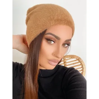 Čepice Dámská alpaková čepice v hnědé barvě, VELIKOST UNI