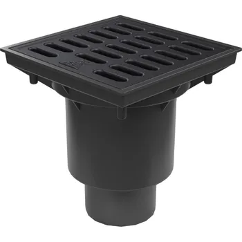 Kanalizační potrubí Kanalizační vpusť spodní D160/D110-250 suchá klapka, litinová mřížka SPACE