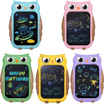 Magnetická kreslící tabulka Dětský LCD tablet na kreslení Sova 8,5" s barevným displejem a stylusem