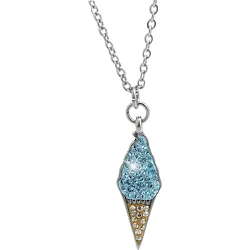 Náhrdelník JSB bijoux s.r.o. Ocelový náhrdelník zmrzlina s krystaly Swarovski Aqua