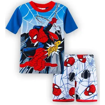 Dívčí pyžamo Spiderman Dětské pyžamo - triko + kraťasy s motivem "Spiderman" Barva: 2 (modré tričko+bílé kraťasy), Velikost: 130/7T