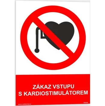 Traiva s.r.o. Zákaz vstupu s kardiostimulátorem Verze: Samolepka 148 x 210 mm (A5) tl. 0.1 mm - Kód: 07237