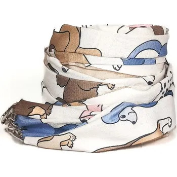 Šátek Dámský šátek se psíky na bílém podkladu , VELIKOST UNI