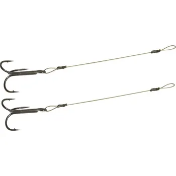 Rybářský háček Mistrall ocelové lanko s trojháčkem 1x19 8kg hnědé 6,5cm 2ks