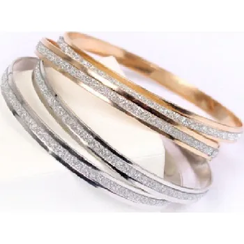 Náramek Náramek kruh pevný se třpytem Zlatá